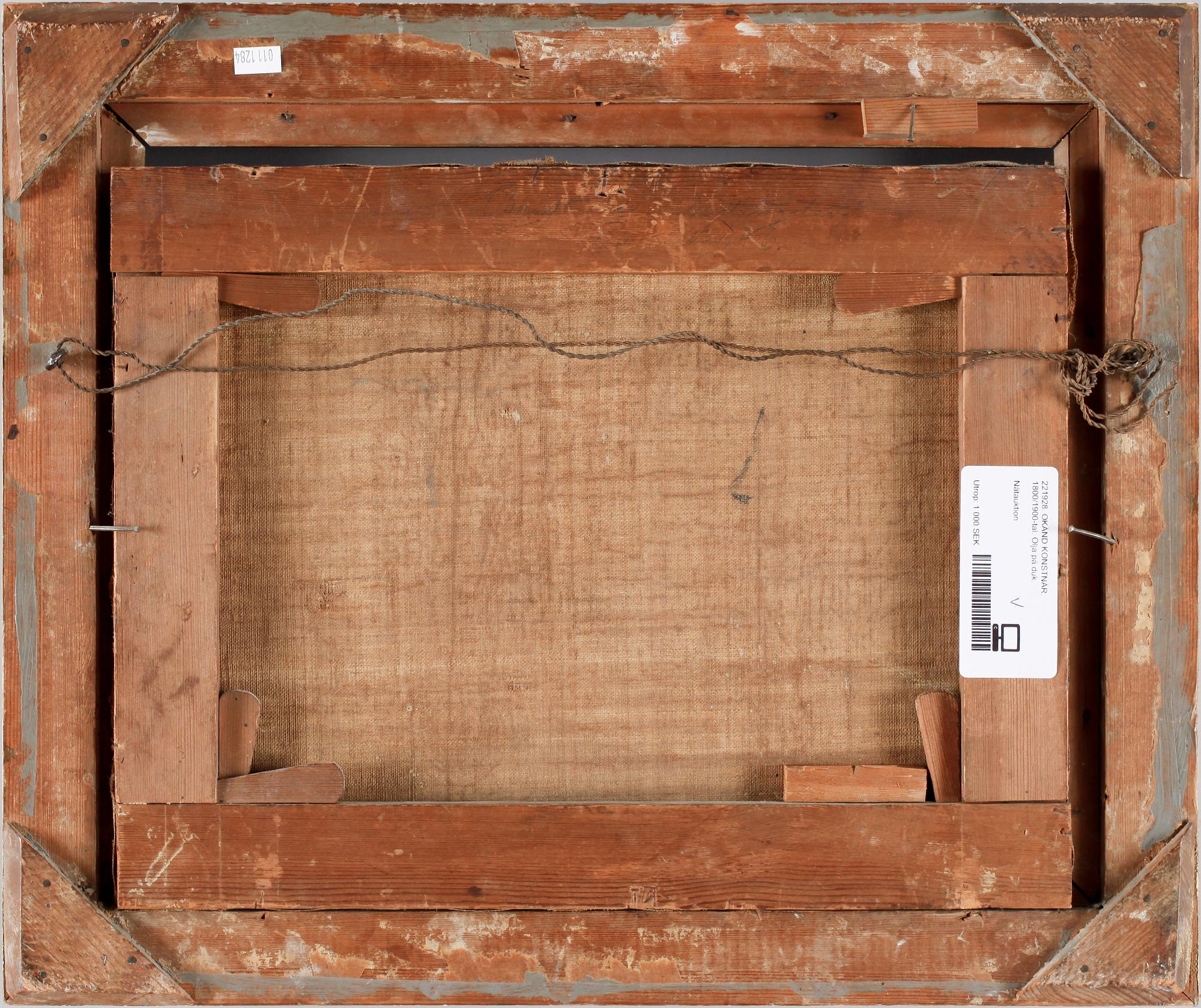 OKÄND KONSTNÄR. 1800/1900-tal. Olja på duk.