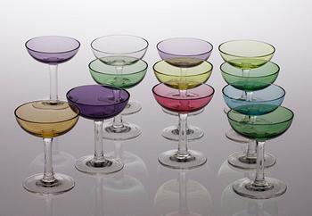 LIKÖRGLAS, 12 st, 1900-talets mitt.