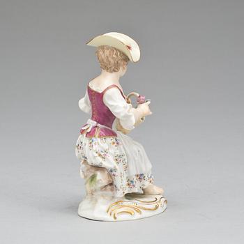 FIGURIN, porslin. Meissen, 1800-tal.
