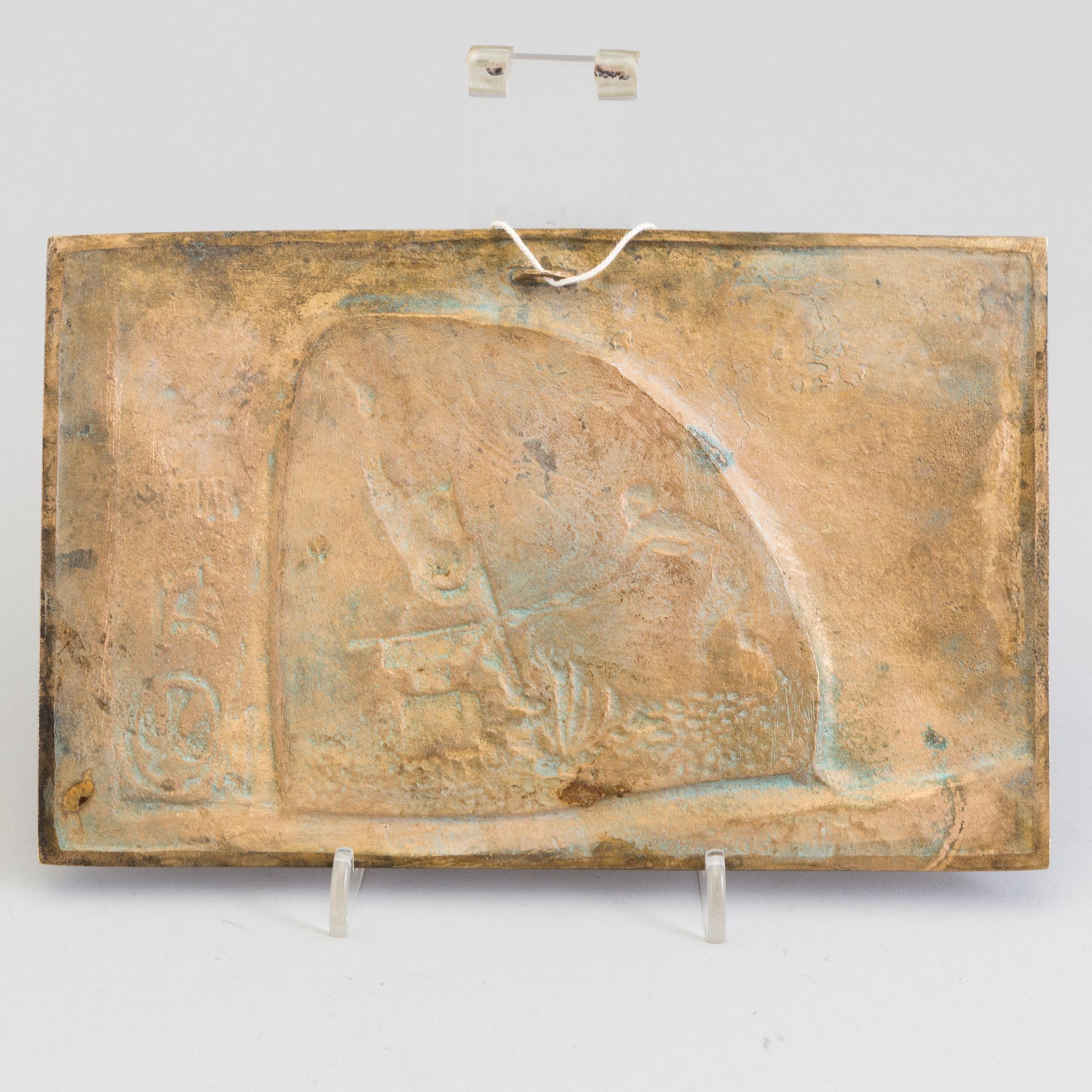 HANS WIMMER, a bronze relief, signed.