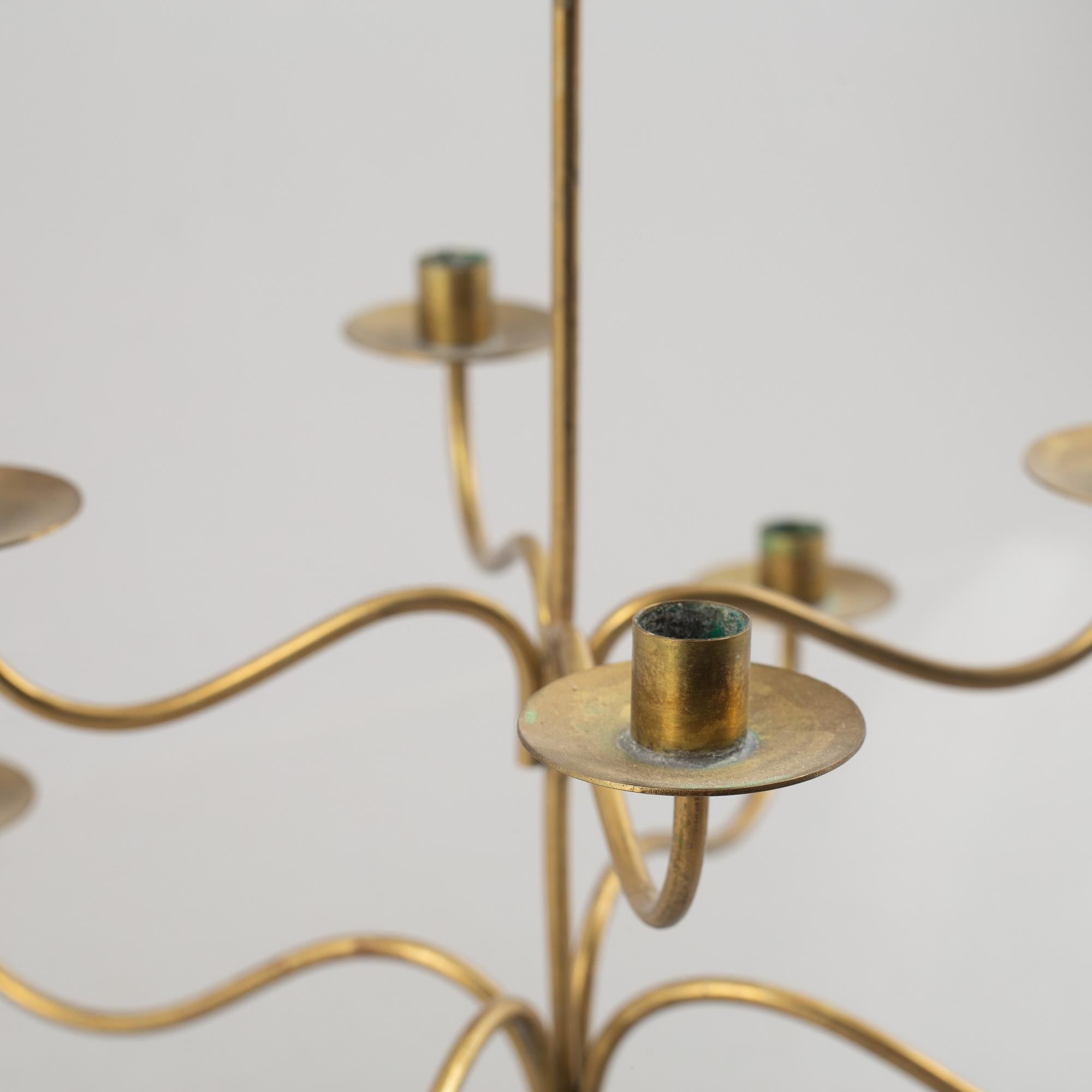 Josef Frank, a model 2454 brass candelabra, Firma Svenskt Tenn.