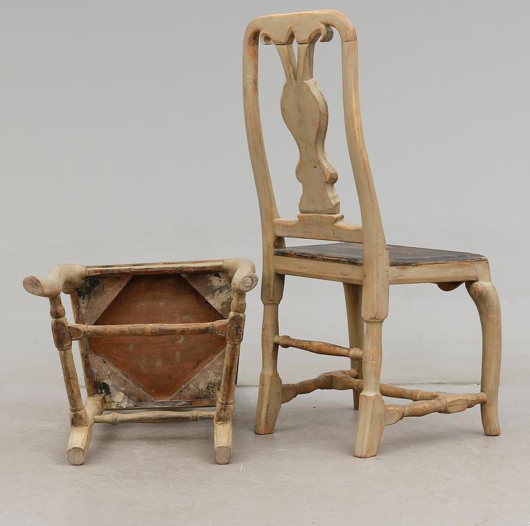 STOLAR, 6 st, senbarock, 1700-tal.