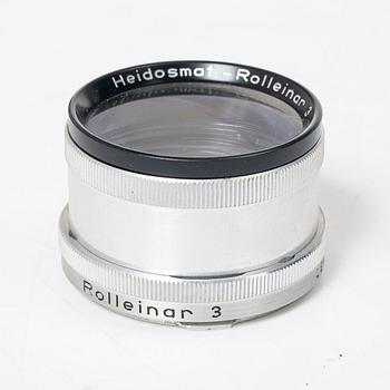 Mellanformatskamera, Rolleiflex, med väska och tillbehör, Franke & Heidecke, 1900-talets mitt, Tyskland.