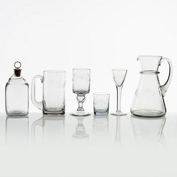 An 35-piece 'Antique' glassware set, Reijmyre, second half of the 20th century.