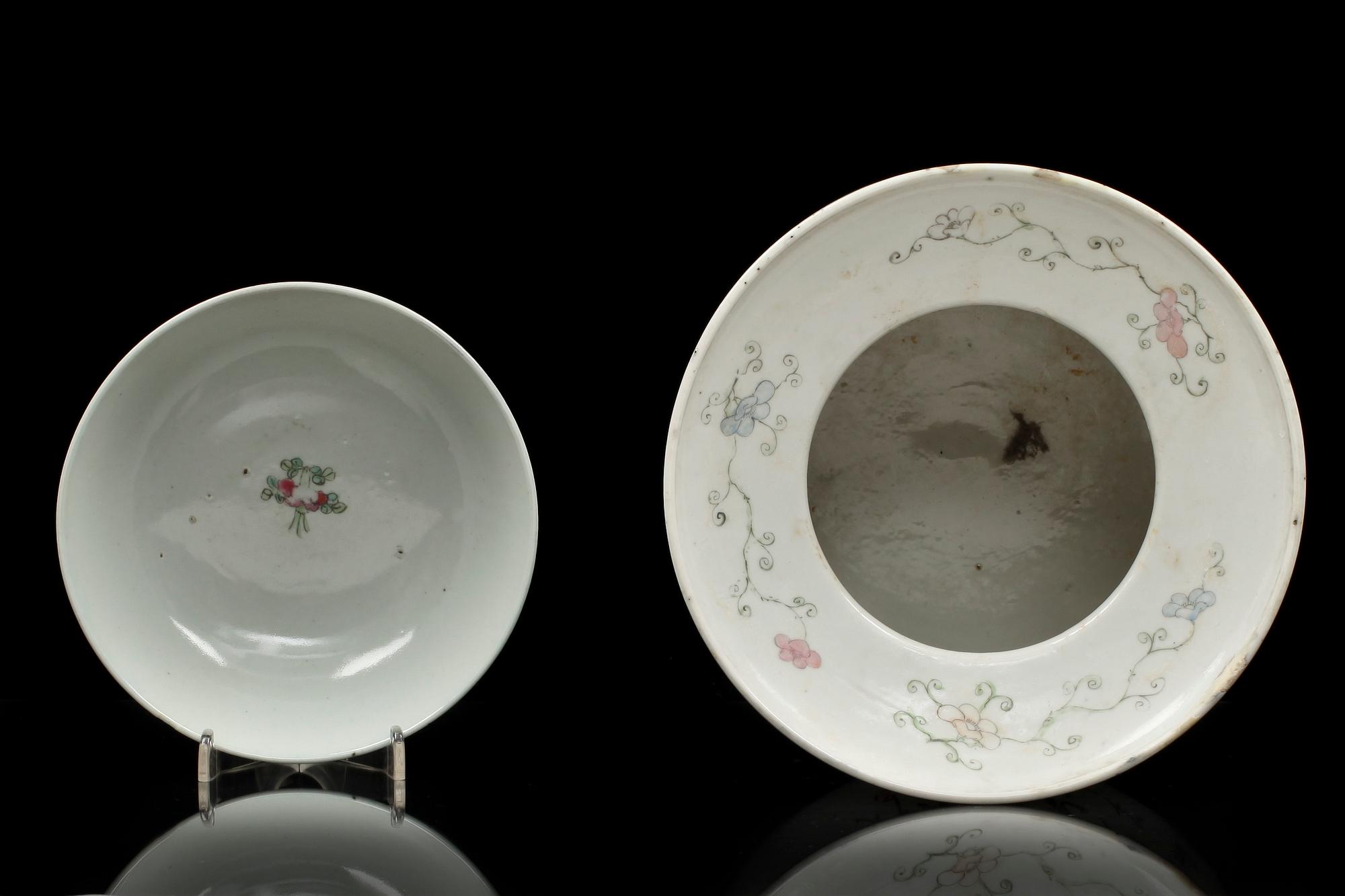SPOTTKOPP (Zaodou) och SKÅL, porslin, Kina 1800-tal.