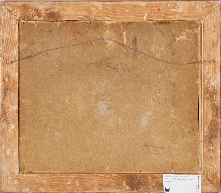 OIDENTIFIERAD KONSTNÄR, olja på pannå, sekelskiftet 1900, otydligt sign.