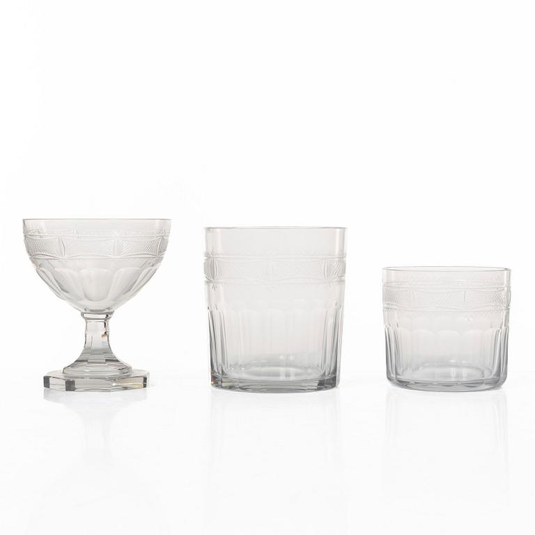 Gerda Strömberg, an 115-piece 'Hörningsholm' glass service, Strömbergshyttan, Sweden.