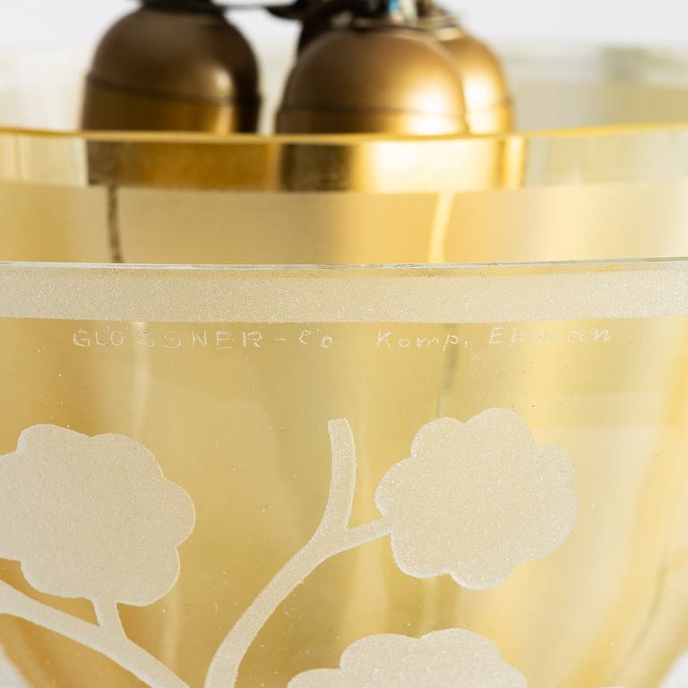 Birger Ekman, a Swedish Modern ceiling lamp, Glössner Co, 1940s.