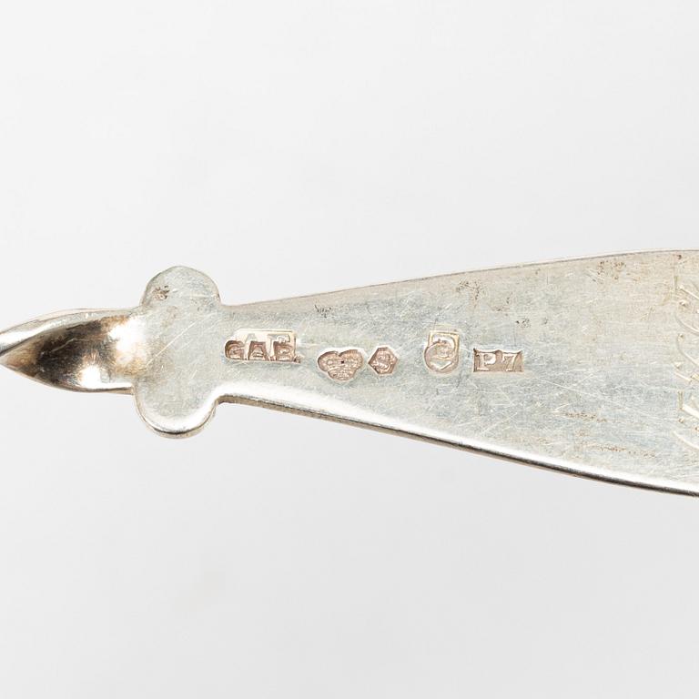 Sixteen silver spoons and seven teaspoons, Sweden, 19th and 20th century.