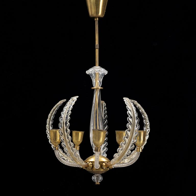 Orrefors, a glass ceiling light, mid 20th Century.