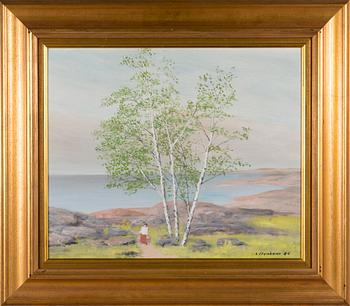 LASSE STENBOM, oil on canvas panel, signed and dated 84.