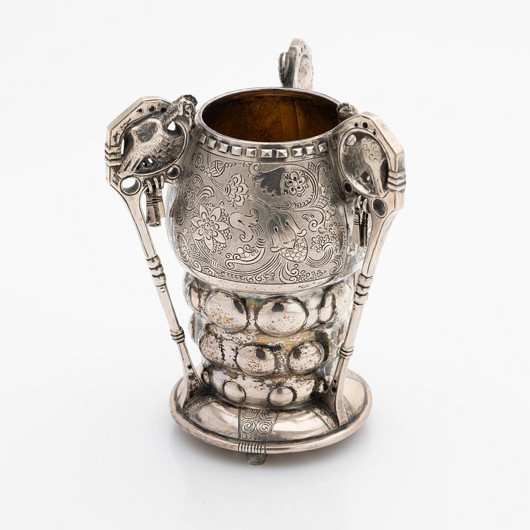 Vase, silver, Art Nouveau, C.G. Hallberg, Stockholm, 1912.