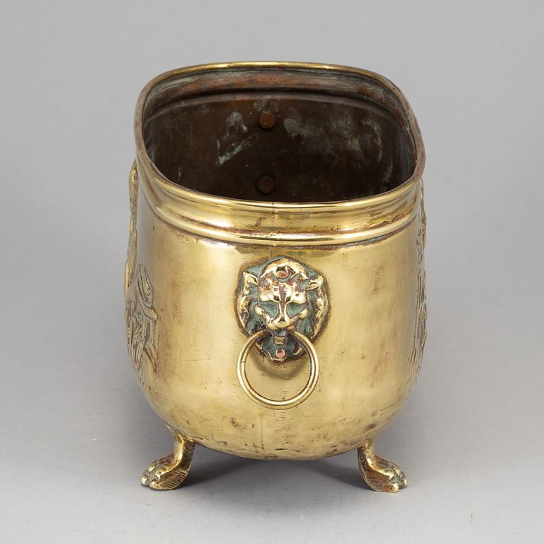 A 19th century brass jardiniere.