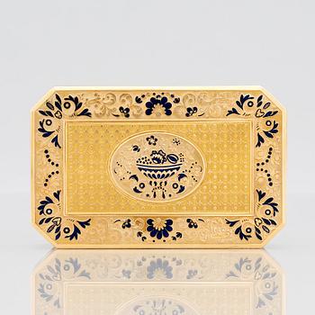 Dosa, guld och emalj, möjligen Schweiz, 1800-talets början, empire.