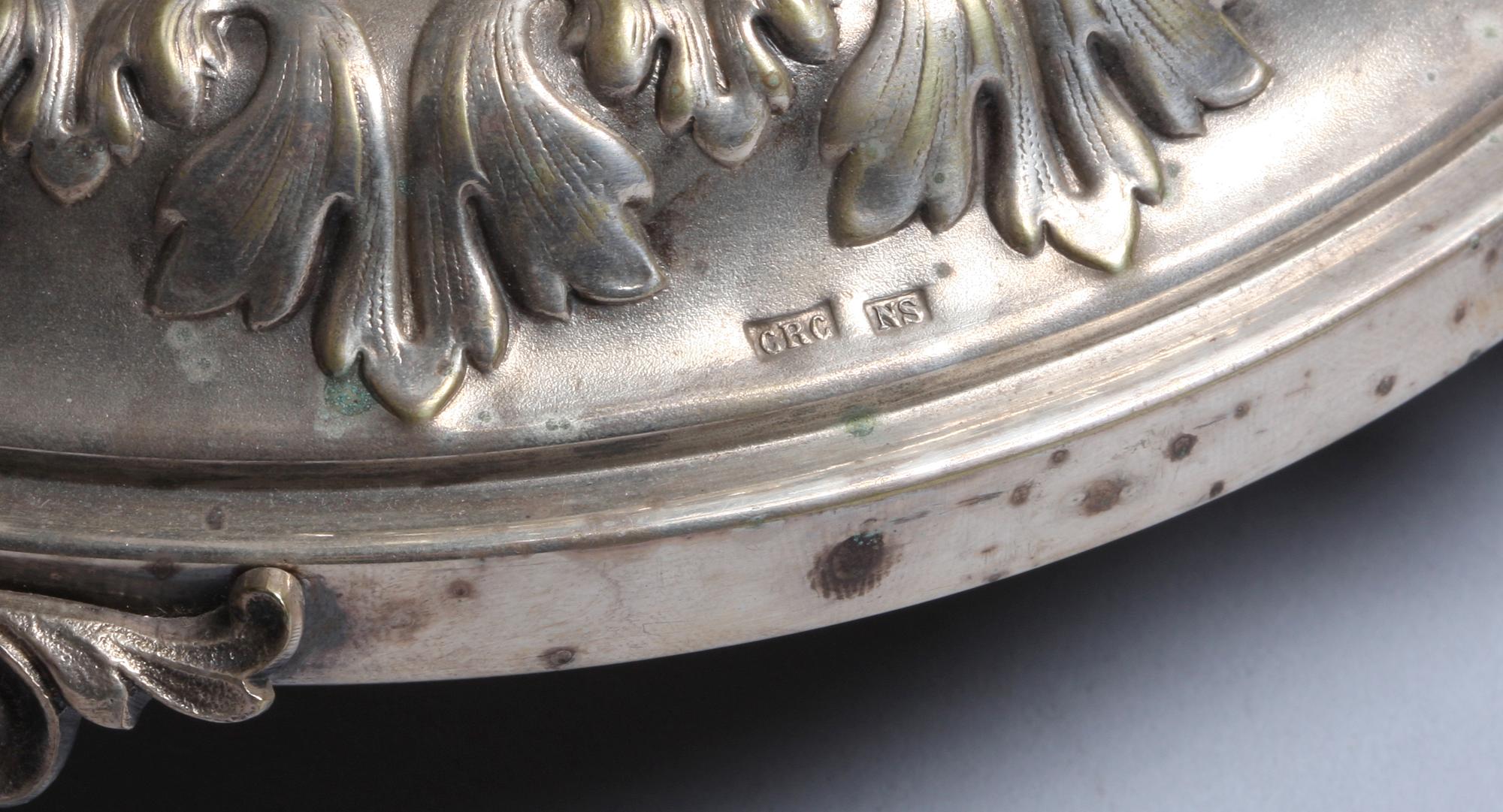 BORDSUPPSATS, nysilver/glas, nyrenässans, 1800-talets senare hälft.