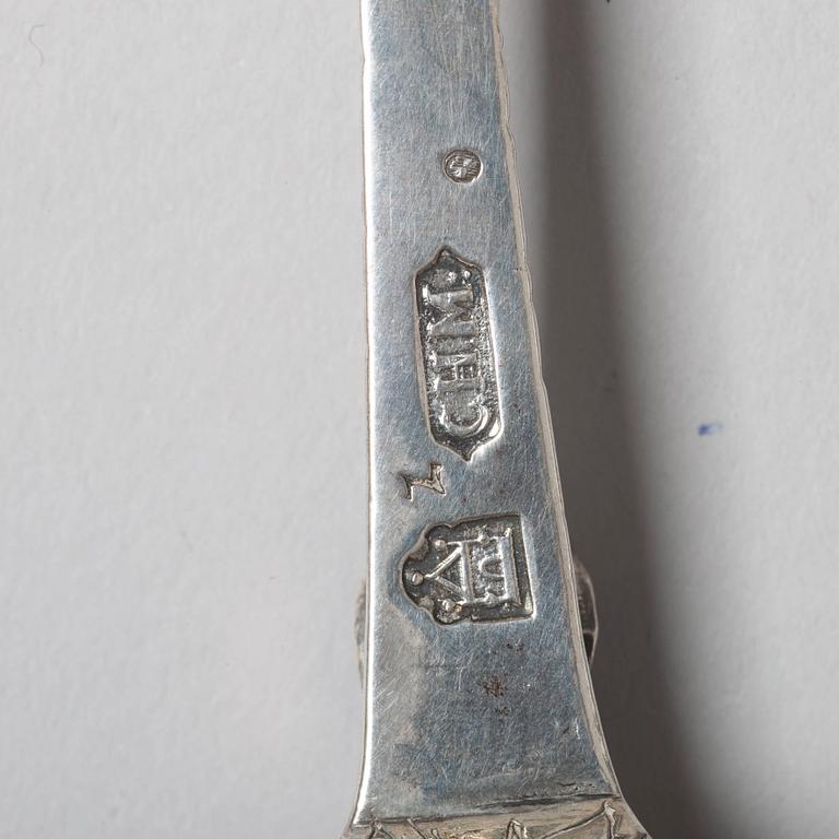 A Swedish 18th century silver spoon, mark of Conrad Heitmüller, Nyköping (1735-1779(-80)).