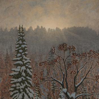 Alfred Ekstam, olja på pannå, signerad och daterad 1930.