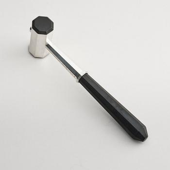 Wiwen Nilsson, a sterling silver and wood ceremonial mallet, Lund, Sweden, 1962.