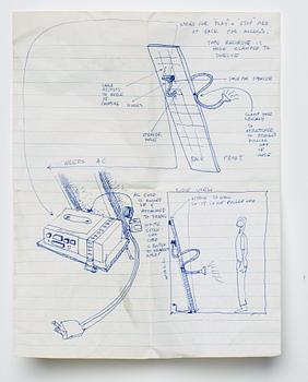 Jonathan Borofsky, oil on canvas with plastic tube and casette player.