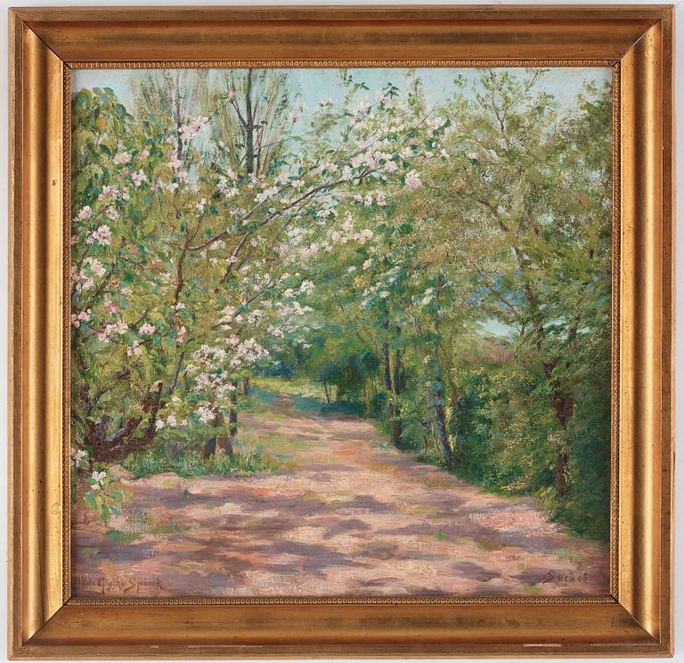 Ida Gisiko-Spärck, Vårlandskap med blommande träd.