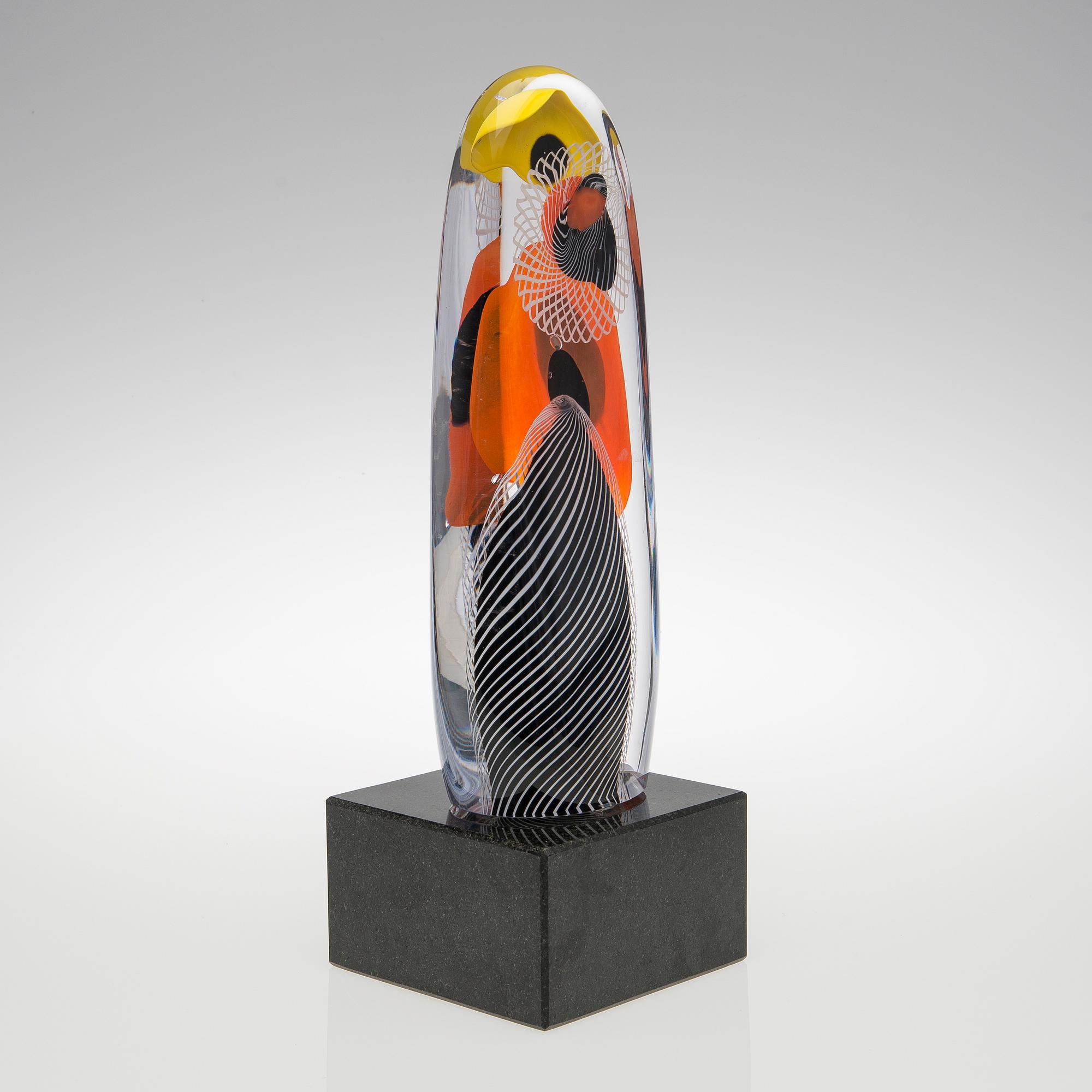 RITVA-LIISA POHJALAINEN, A GLASS SCULPTURE. Signed Andiago, Ritva-Liisa Pohjalainen 2011.