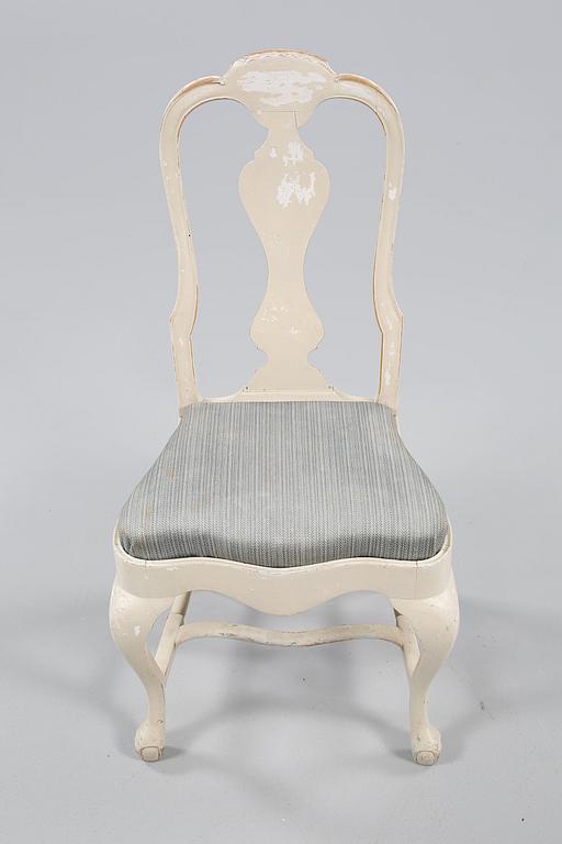 STOLAR, 6 st, senbarockstil, omkring 1900-talets mitt.