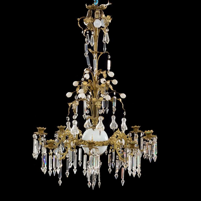 A late 19th century oskarian chandelier.