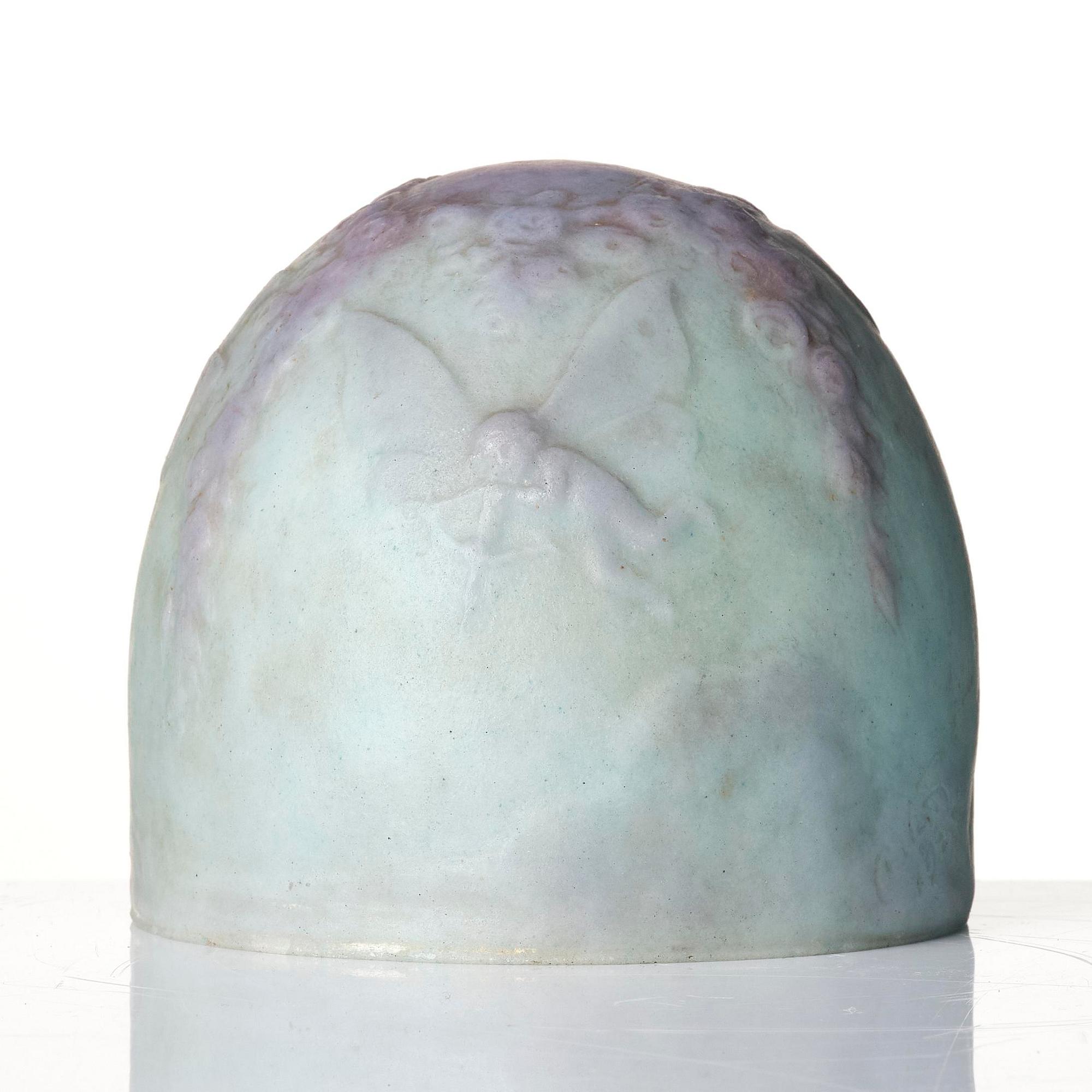 Agnes de Frumerie, a pâte de verre lamp shade/sculpture, Sweden, 1920s.