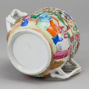 KOPP med LOCK, samt SKÅL, porslin. Qingdynastin, Kanton, sent 1800-tal.