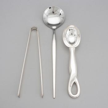 PARTI SILVER, 3 delar, bland annat, Tiffany. 1900-talets andra hälft. Vikt ca 220 g.
