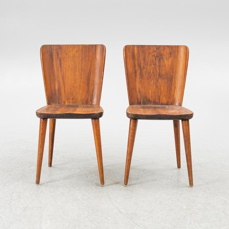 Göran Malmvall, stolar, ett par, modell "510" ur serien "Svensk Fur", Karl Andersson & Söner, Huskvarna, 1950-tal.