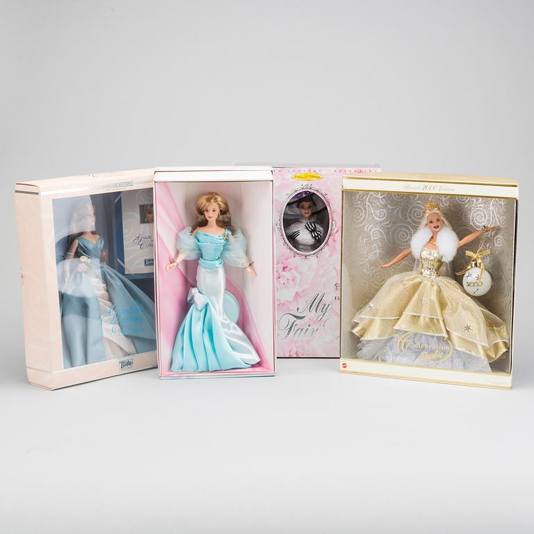 4 pcs of Barbie dolls, 20/21th century,