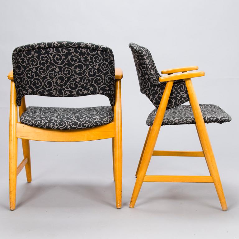 OLOF OTTELIN, Four mid 20th century "Status" armchairs for Keravan Puusepäntehdas, Stockmann, Finland,