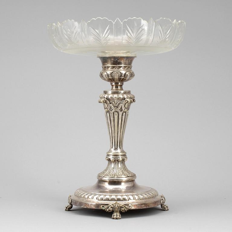 JARDINJÄR, nysilver och glas, 1900-talets första kvartal.