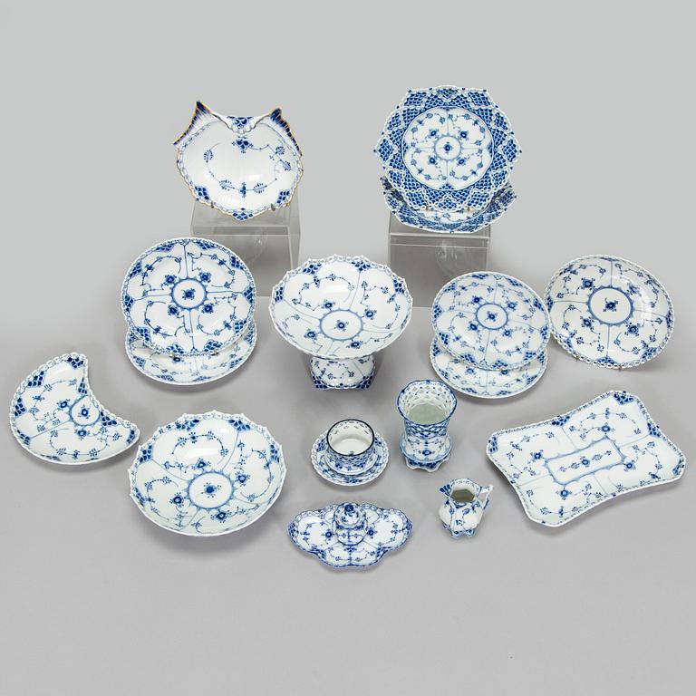 Royal Copenhagen, A 66-piece service "Blue Fluted, Full Lace and Half Lace', Denmark.