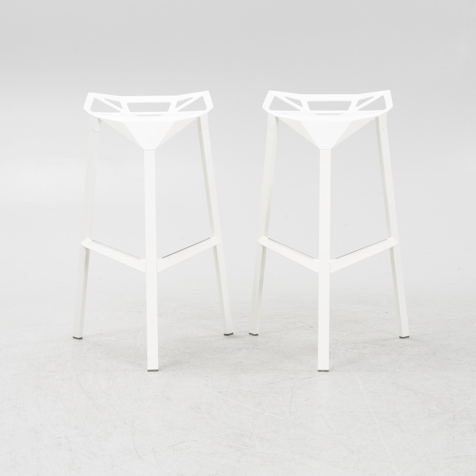 Konstantin Grcic, a pair of 'Stool one' bar stools, Magis, Italy.