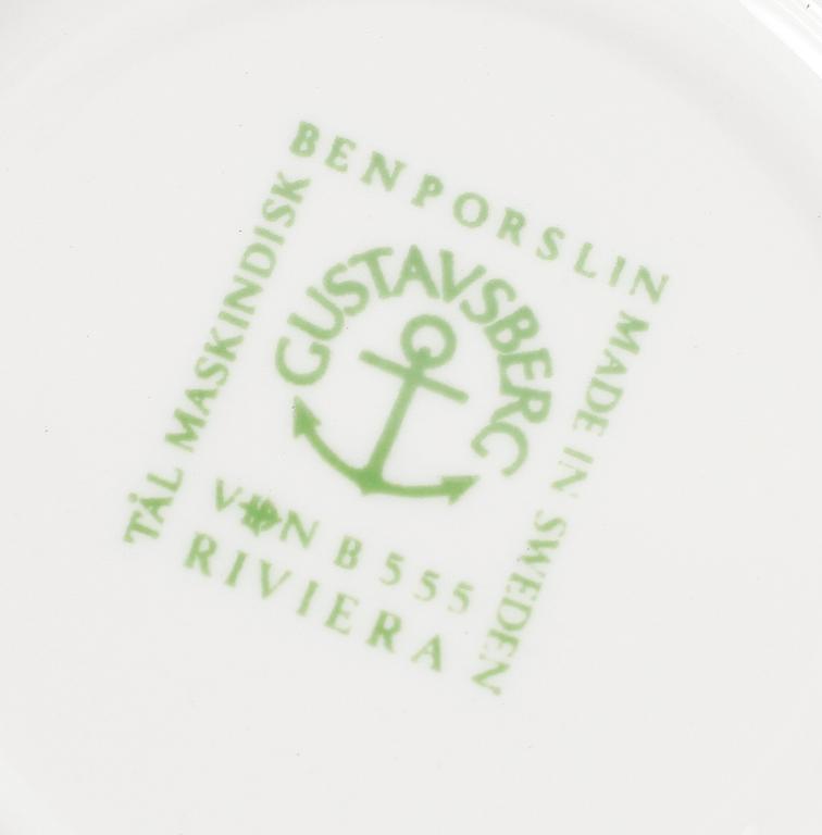 KAFFEKOPPAR, 4 st, porslin, "Riviera", Gustavsberg, Stig Lindberg.