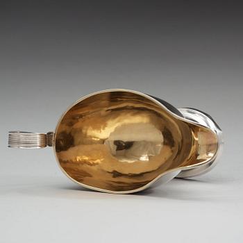 JOHAN PETTER GRÖNVALL, Stockholm 1838, såskanna, silver, empire.