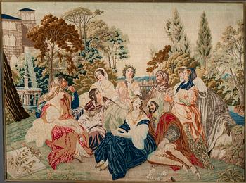 BRODERI, petit point, 1800-talets slut.