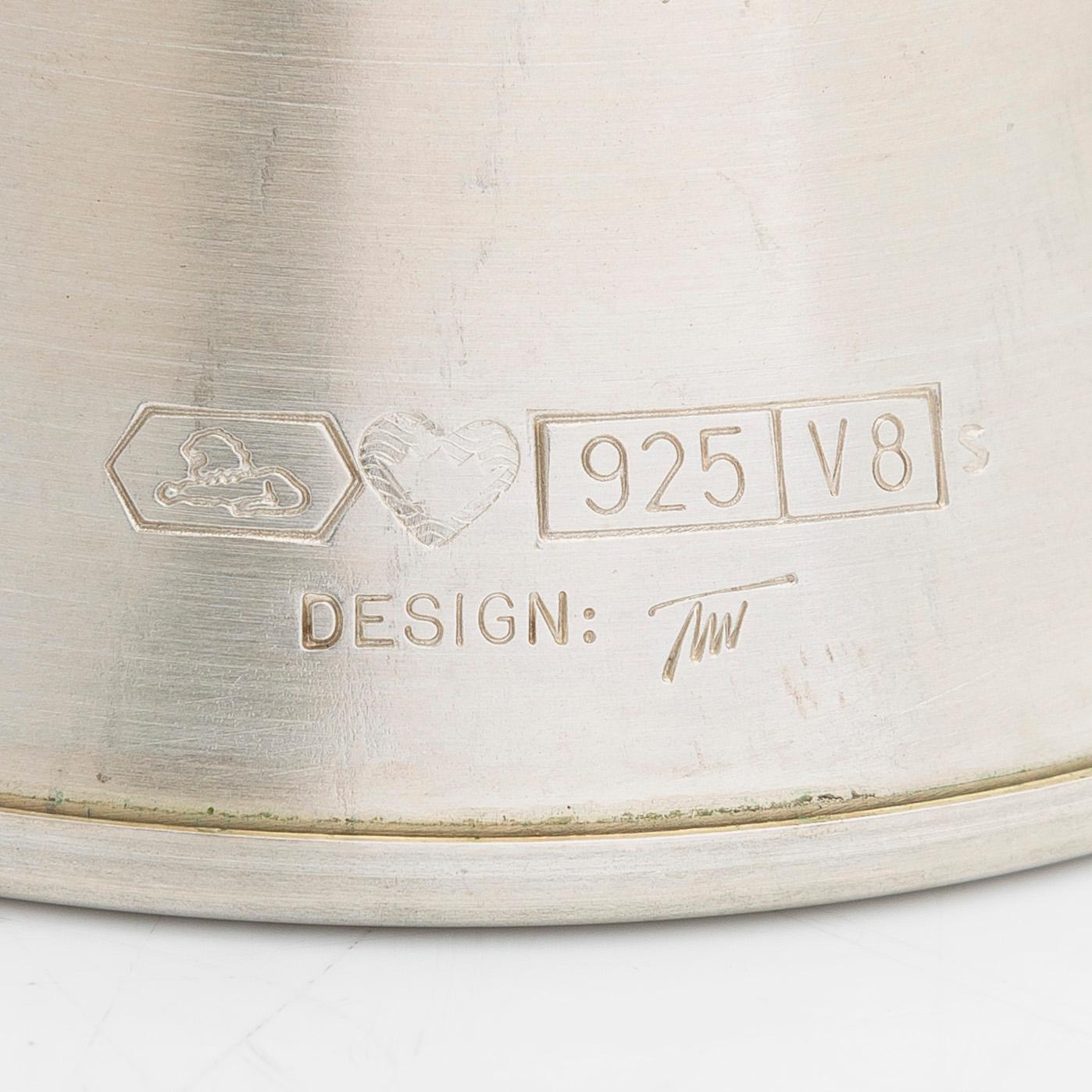 Tapio Wirkkala, ljusstake, sterlingsilver, numr. 13/80, Kultakeskus, Tavastehus 1998.