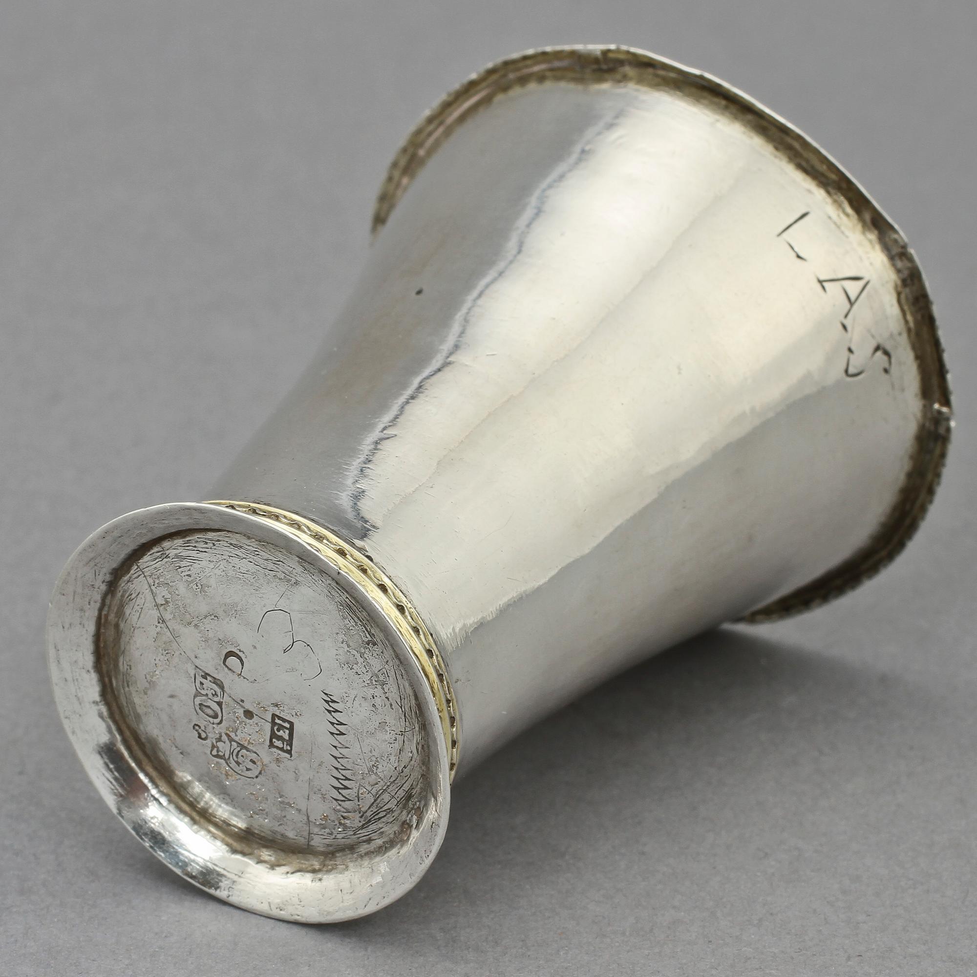 BÄGARE, silver, Olof Fernlöf, Göteborg, 1762. Vikt 35 g.
