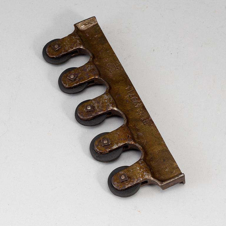 An iron umbrella/stick stand, Art Nouveau, early 20th century.