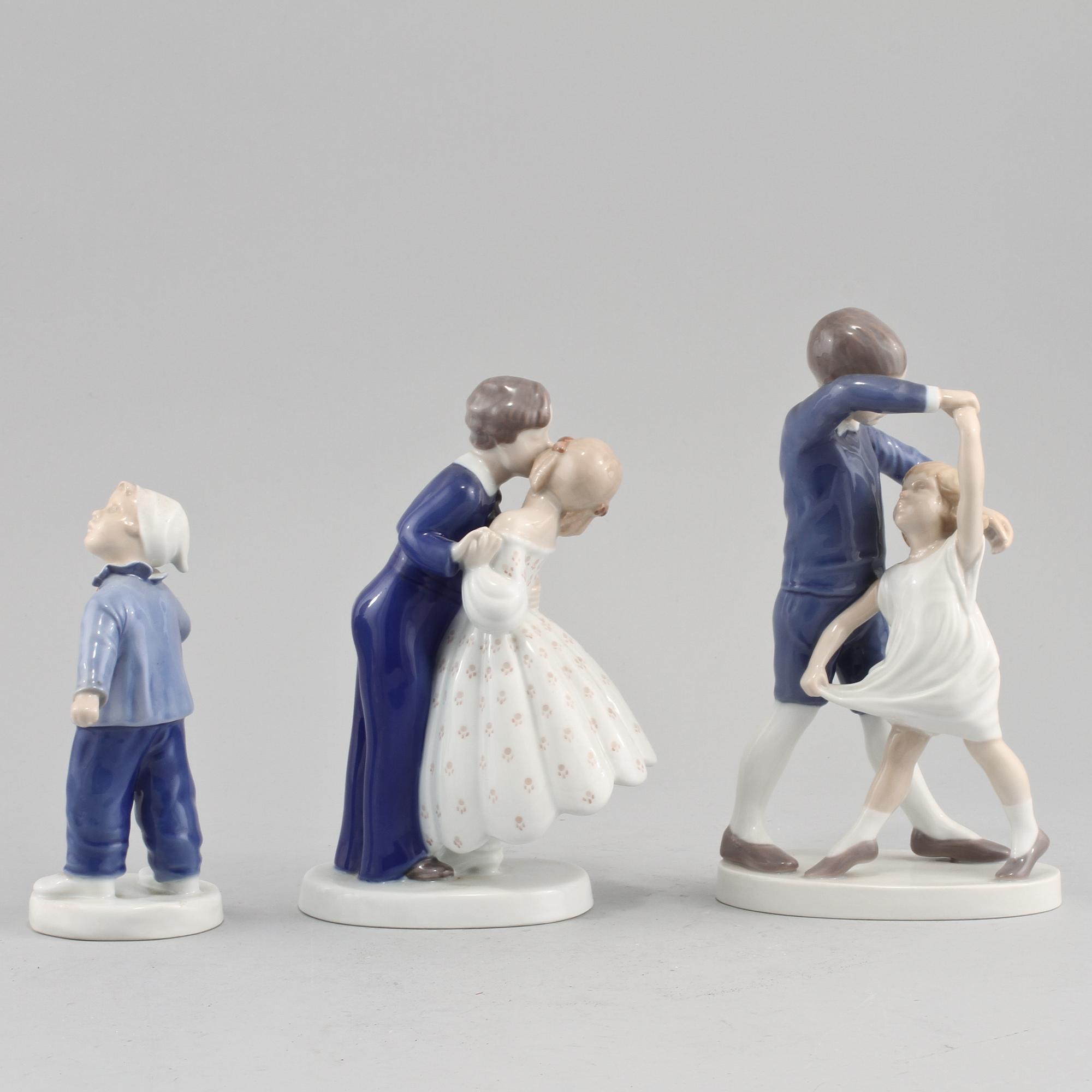 FIGURINER, 3 st, porslin, Bing & Gröndahl, 1900-talets andra hälft.