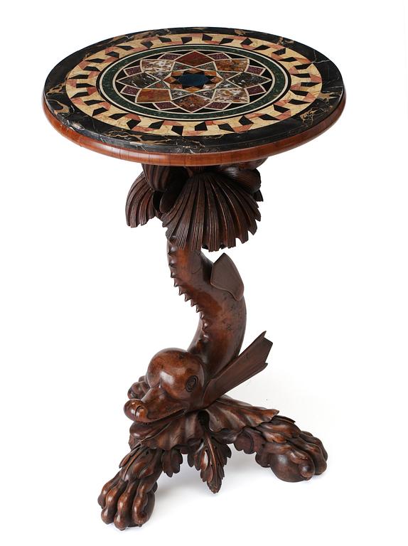 An Italian 19th century pietre dure and bosso wood table.