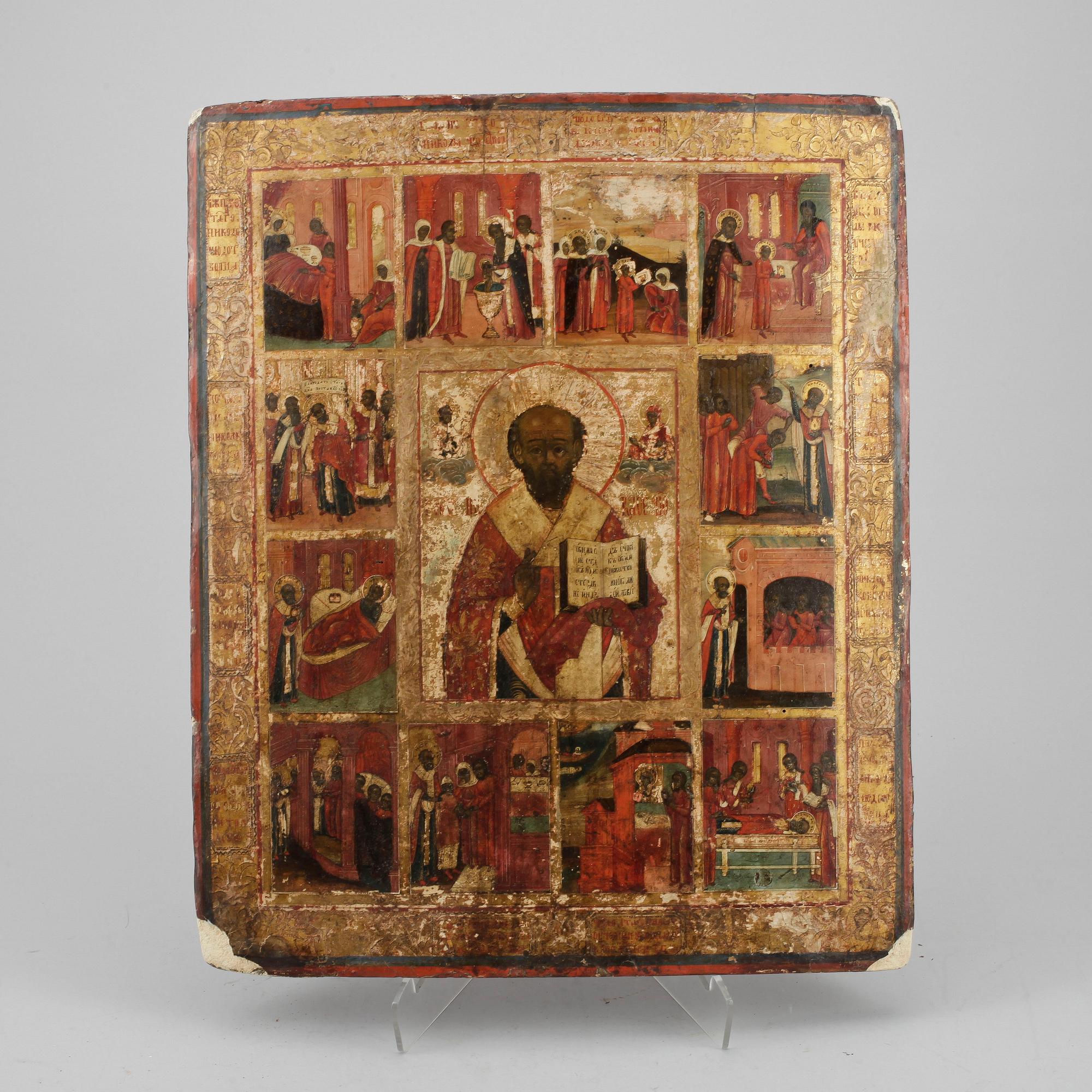 IKON, träpannå, Ryssland 1700-tal.