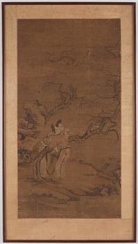 A Chinese painting by anonymous artist, ink and colour on paper, Qing dynasty.