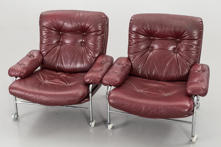 A pair of armchairs, late 20th century,