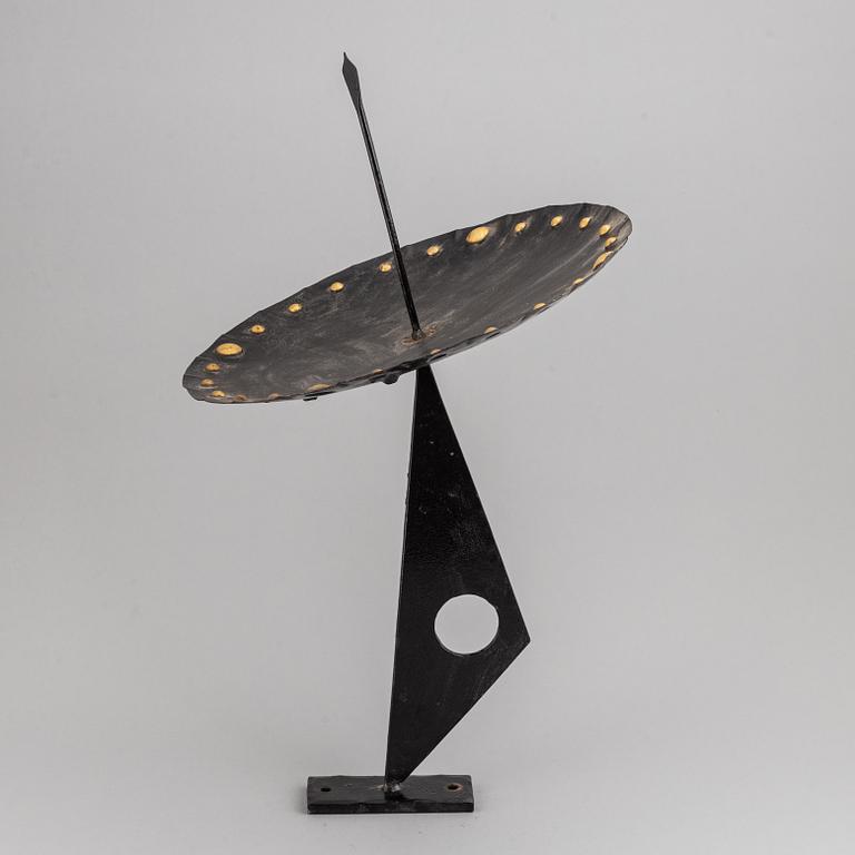 A 20th century painted metal sun dia, signed SLl.