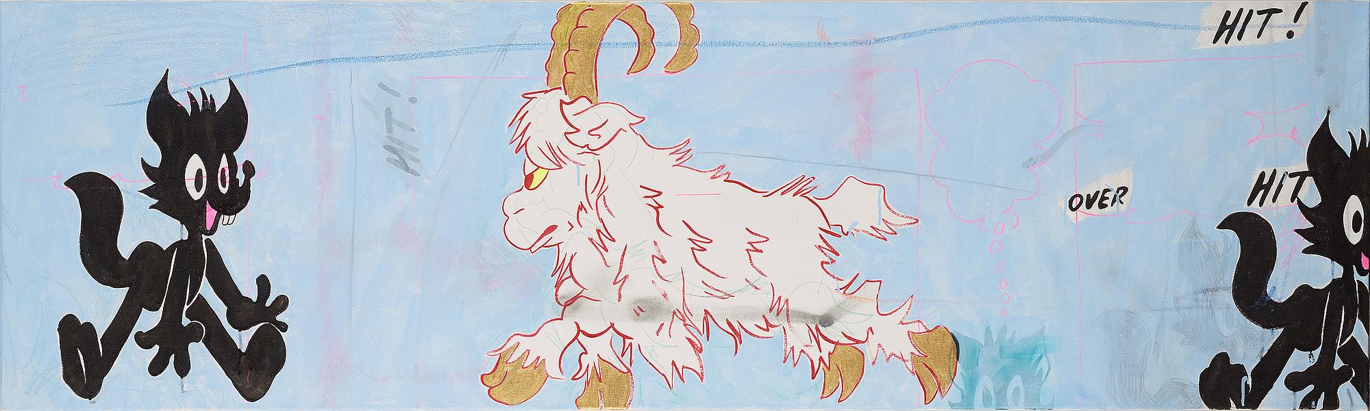 Michael Pybus, Acrylic and pastell on canvas. Signed and dated 2016 on verso.