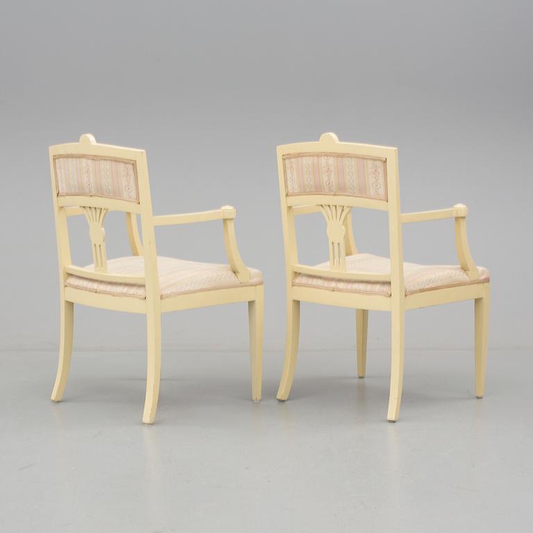 SALONGSGRUPP, 7 delar, gustaviansk stil, sekelskiftet 1800/1900.